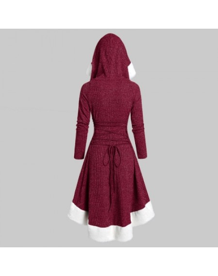 Plus Size Hooded Knit Dress