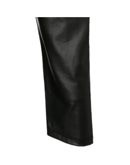 Faux Leather Packet Buttock Dress