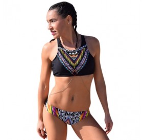 Scoop Neck Tribal Printed Bikini Set