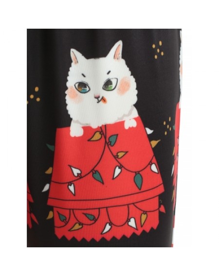 Christmas Cat Print Leggings