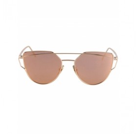 Metal Bar Golden Frame Pilot Sunglasses For Women