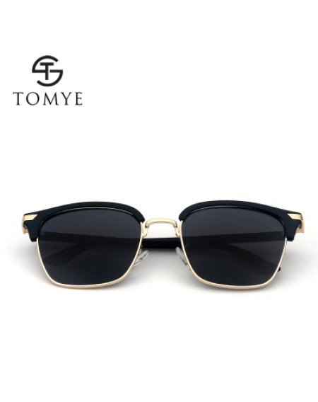 TOMYE 55911 2018 New Fashion PC Metal Square Frame Color Polarized Sunglasses for Women and Men